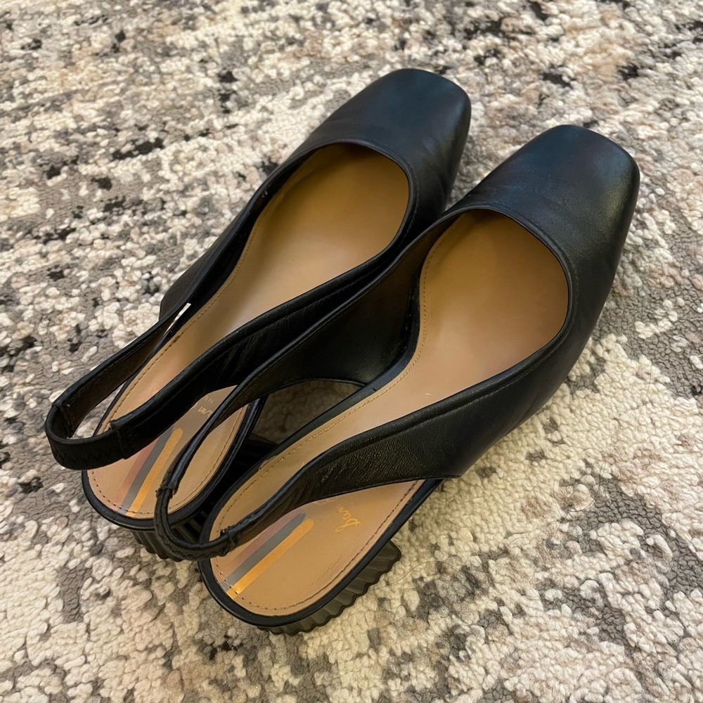 Used Sam Edelman Toren Slingback Mule Women Size 6.5 M Black Leather